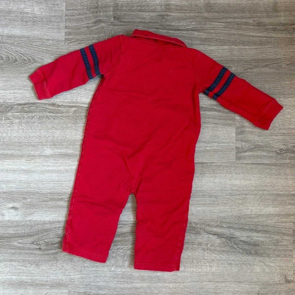 Carter's baby boys red varsity jumpsuit